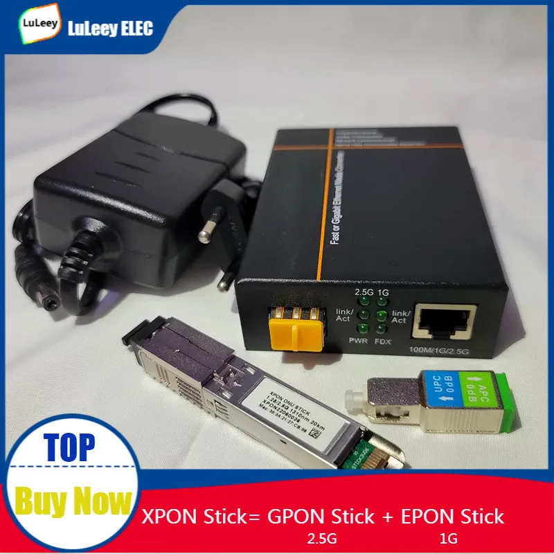 2.5G GPON/EPON XPON SFP Stick DDM 2.5g media converter ONU Fiber Optic Transceiver WEB ID/SN Compatible ODI Mikrotik NOKIA