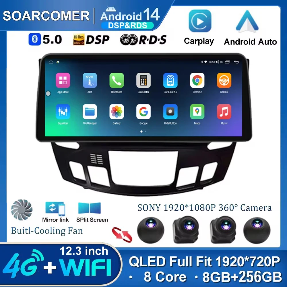 

12.3 inch Andriod 13 for Hyundai Sonata NF 2009 Car Radio 2 Din Multimedia Video Player GPS 2din Carplay Stereo Auto matic