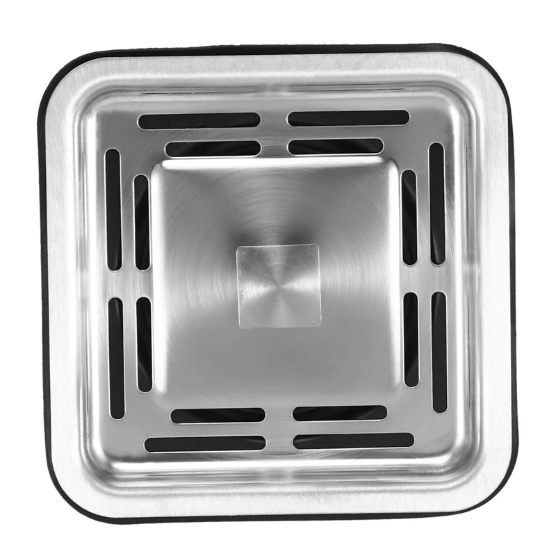 Stainless Steel Square Sink Strainer Plug Kitchen Sink Drain Mesh Stopper Basket Strainer Waste Plug Kitchen Appliances