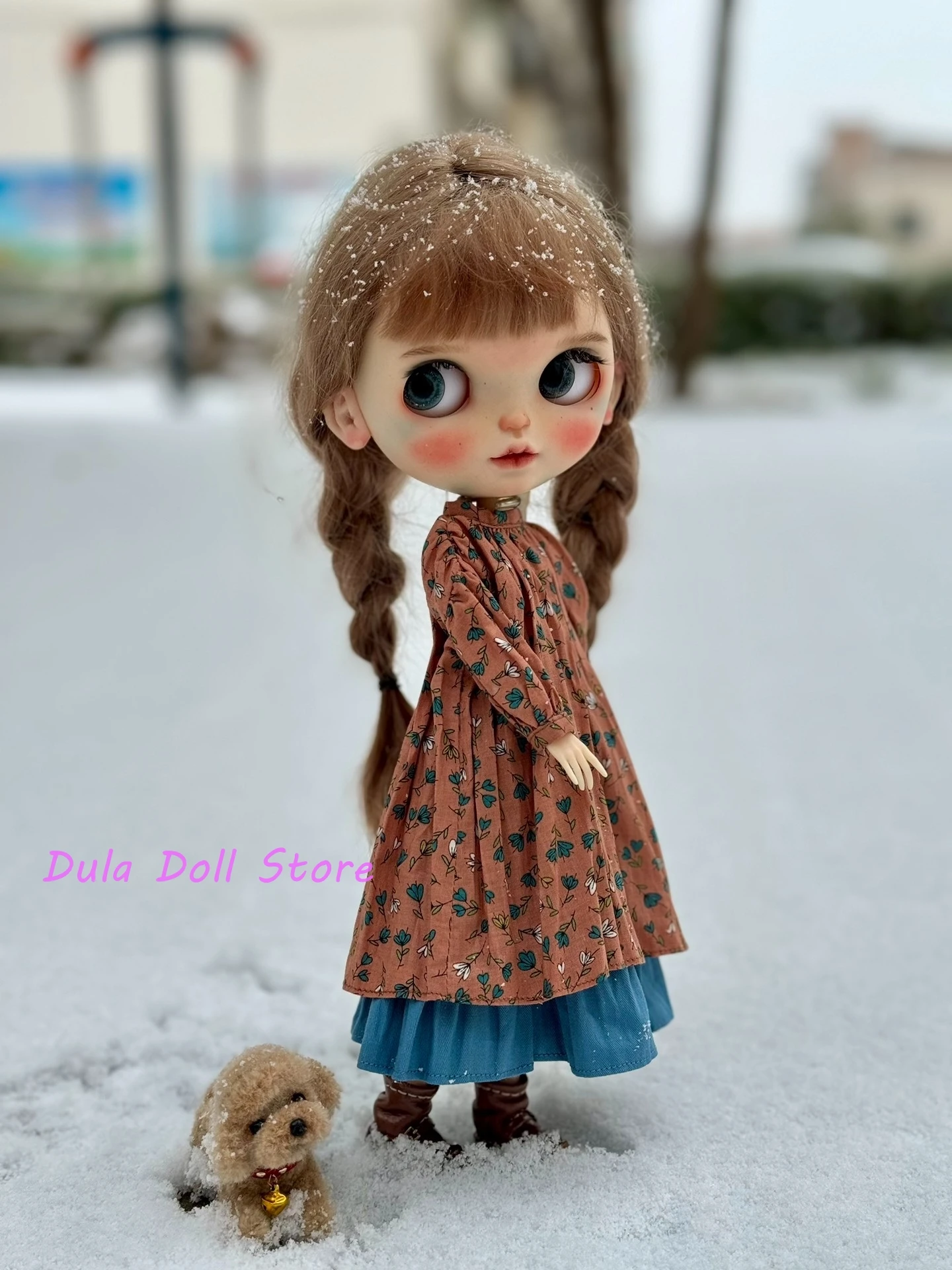 Dula Doll Clothes Dress Fragmented flowers skirt Blythe Qbaby ob24 ob22 Azone Licca ICY JerryB Bjd Doll