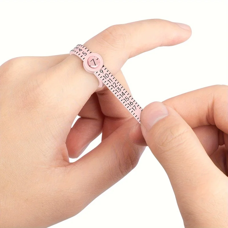 American Ring Sizer Measuring Tool Reusable Pink Finger Size Gauge For Jewelry Making 1 To 17 Size Adjustable Accurate Jewelry S