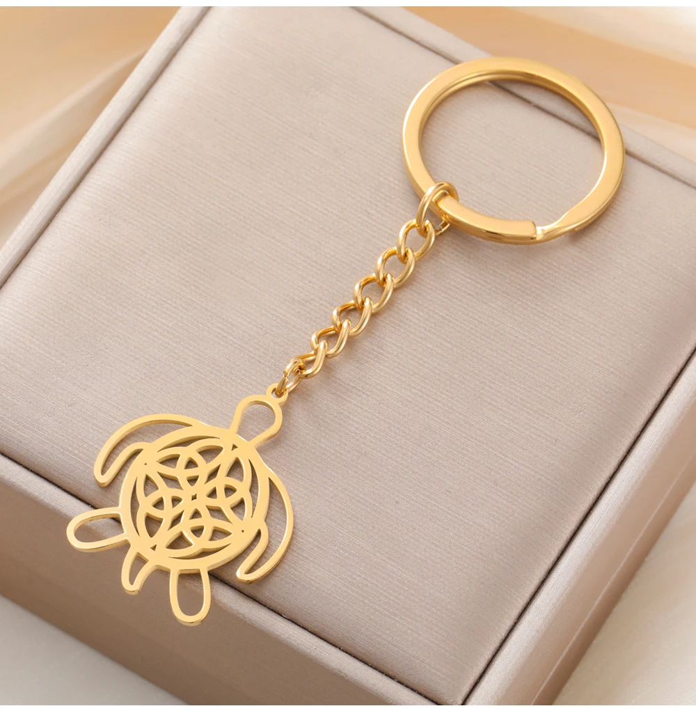 COOLTIME Hohlschildkröte Schlüsselanhänger Edelstahl Celtics Tier Schildkröte Anhänger Schlüsselanhänger Schmuck Geschenk Neu – Detail 12