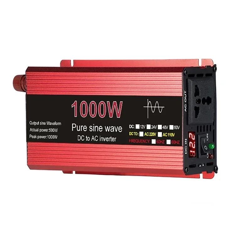 3000W 1000W Pure Sine Wave Inverter Solar System Part DC12V 24V To AC220V 60Hz Voltage Transformer Power Converter Car Inverters