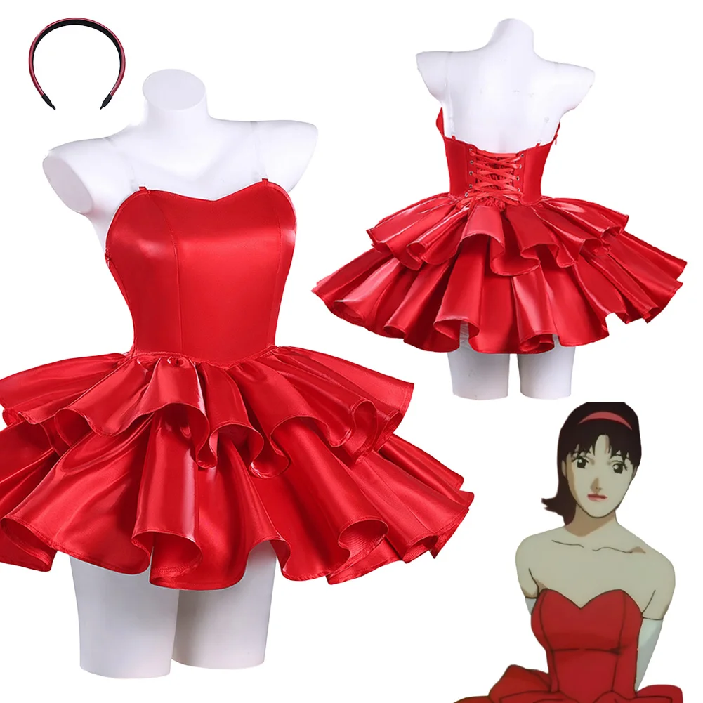 

Костюм для косплея Мима Киригоэ из аниме «Фантазия» (Perfect Blue), красное платье, женский карнавальный наряд для Хэллоуина и вечеринок