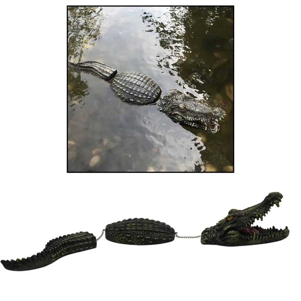 Señuelo de cabeza de cocodrilo, flotador de estanque, aspecto realista gigante, señuelo de cocodrilo flotante