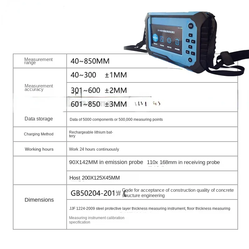 Applicable to LR-H800 Floor Thickness Detector Non-Metallic Plate Thickness Tester Concrete Floor Thickness Gauge