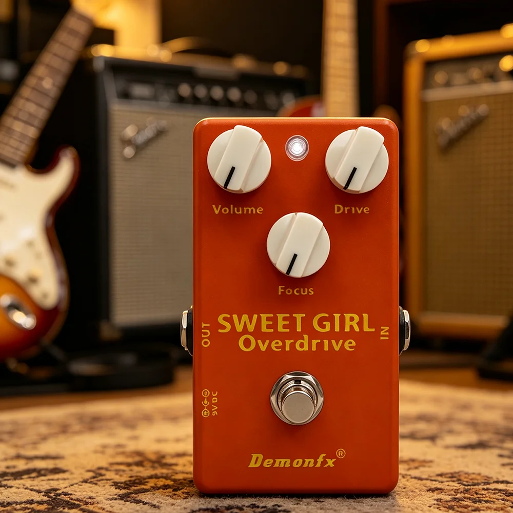 Demonfx Dynamic Low Gain Overdrive Guitar Effect Pedal with 3 Control Knobs VOLUME/DRIVE/FOCUS Sweet Girl view 2