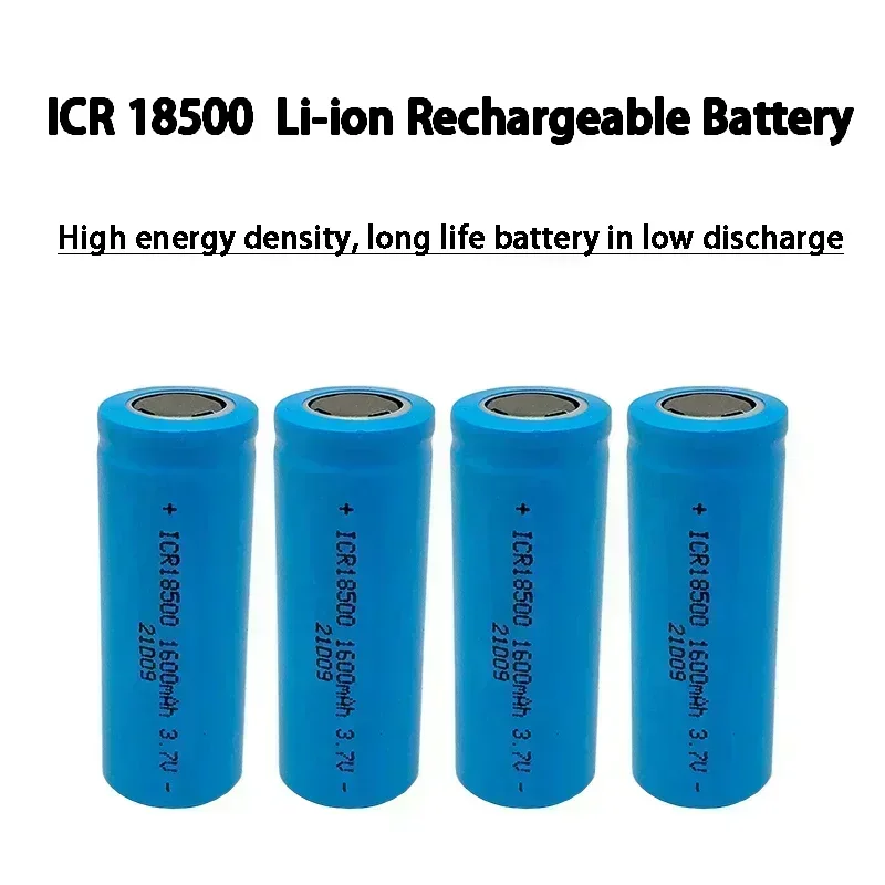 18500 battery 3.7V 1600mAh rechargeable lithium ion battery,3.7V For strong light flashlight anti-light special lithium battery