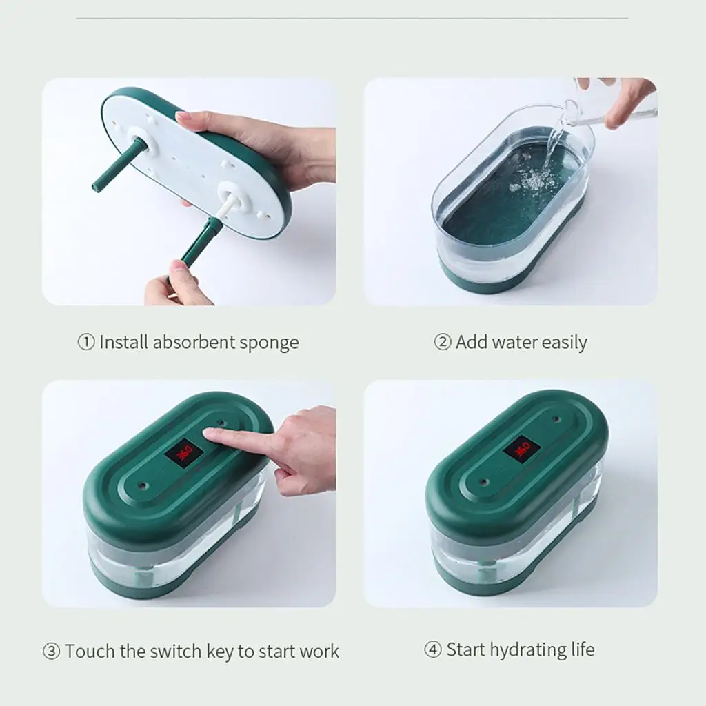 Double Spray Air Humidifier USB Rechargeable Colorful LED Light Home Desk Air