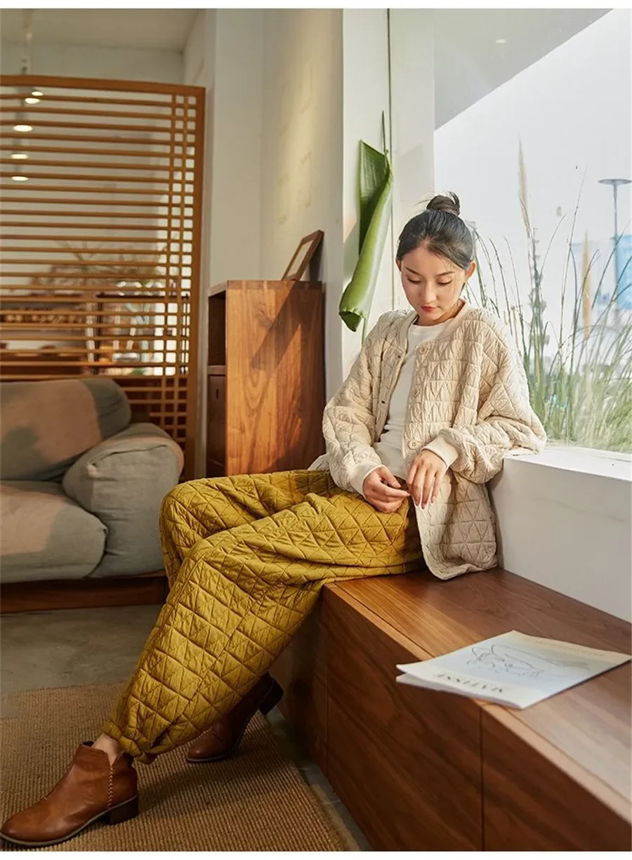 Thicken Warm Quilted Cotton Bloomers Pants Casual Winter Womens Pantalones High Waist 5xl Harem Joggers