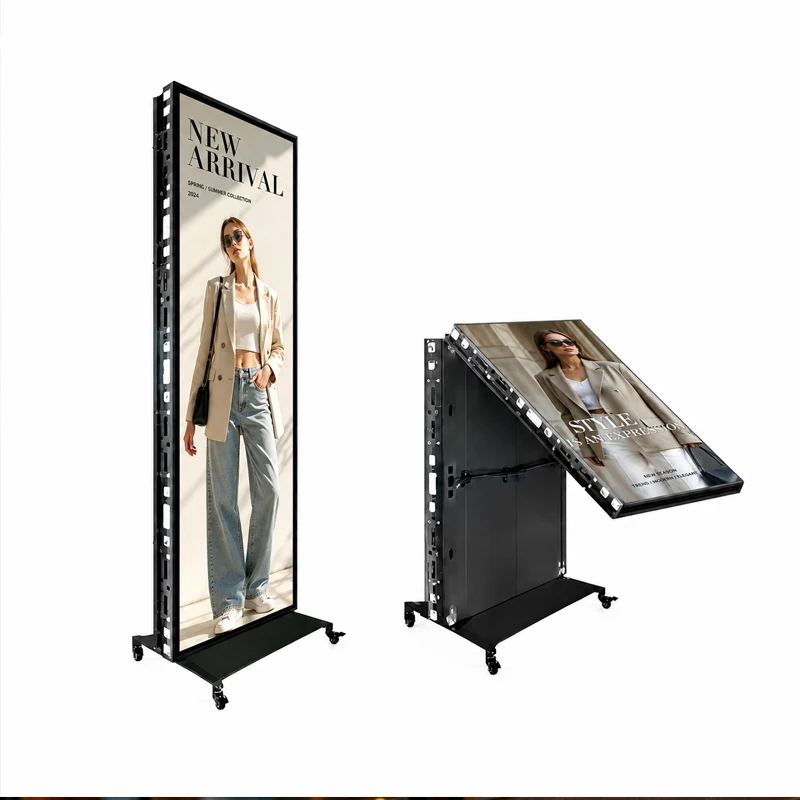 

Custom Movable Vertical LED Light Box Adjustable Advertising Display Rack Shopping Mall Shop Ultra Thin LED Poster Lightbox