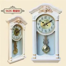 NEW Chinese Large 3D Wall Clock Vintage Living Room European Pendulum Wall Clocks Retro Modern Design Home Farmhouse Decor