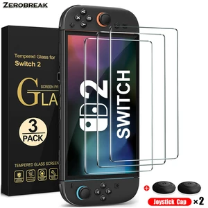 Pelindung Kaca Tempered untuk Nintendo Switch 2 Aksesori 2025 Pelindung Layar untuk Nintendo Switch 2 dengan Tutup Joystick 12 kapsul kaca penjualan terbaik - №