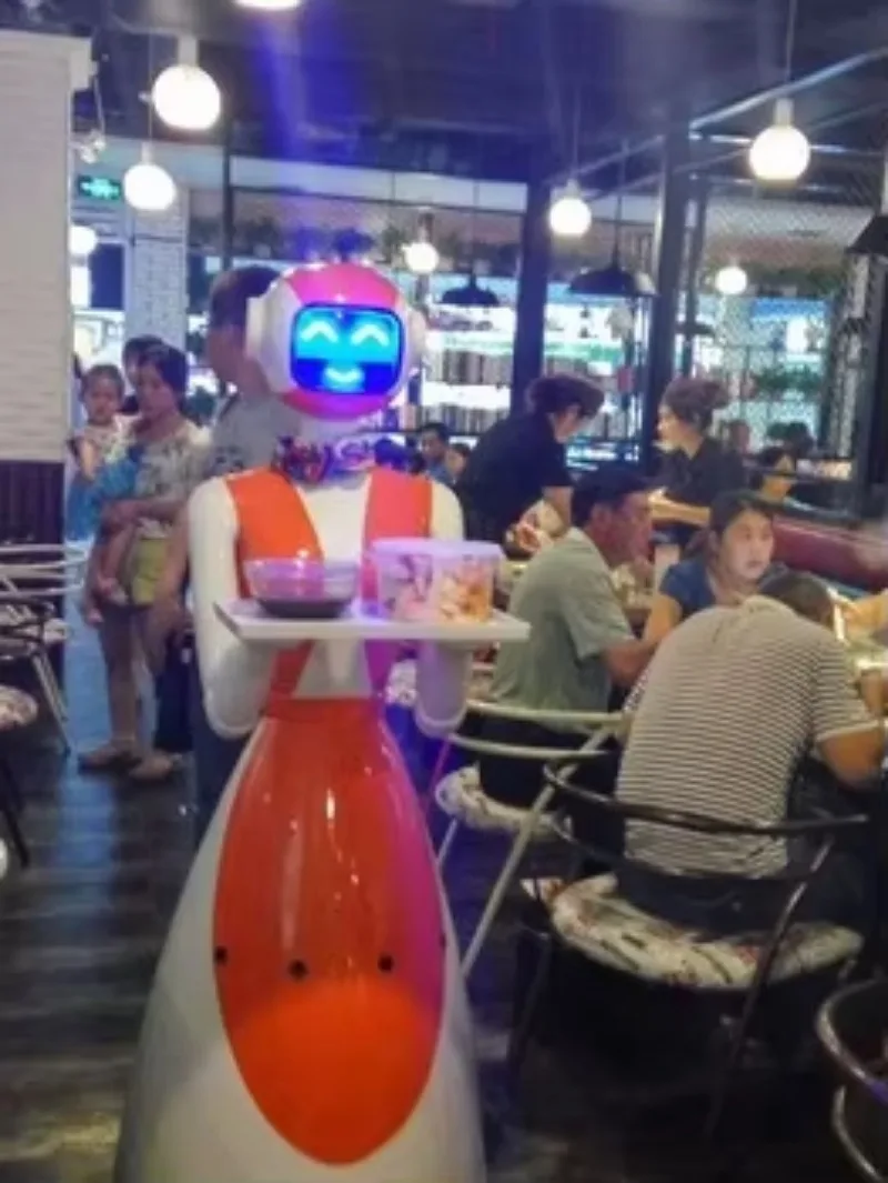 Customize   Restaurant Service Robot  Humanoid Waiter Intelligent Obstacle Avoidance Voice Control for Hotel School Restaurant