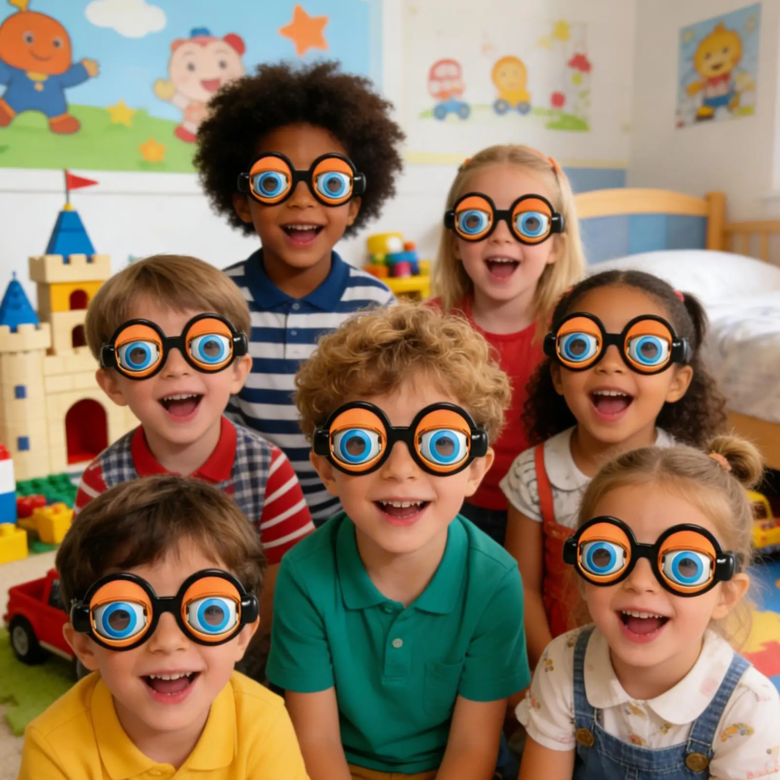 Occhiali pazzi Occhiali lampeggianti carini Giocattoli Scuotendo gli occhi Occhiali da sole Gag Puntelli per bambini Ragazzi Adolescenti Festa Vacanza Photo Booth Costume