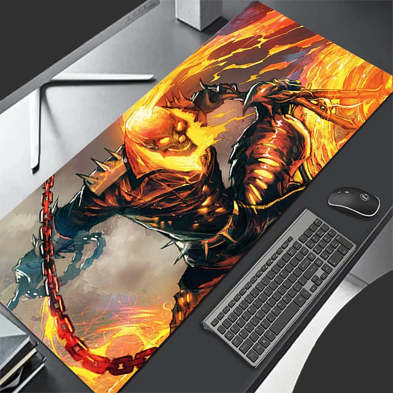 Grande Cartoon Rubber Mouse Pad, Ghost Rider, Marvel Cartoon, Superhero Pattern Game Mousepad, Desk Mat, Gaming Cup Pad