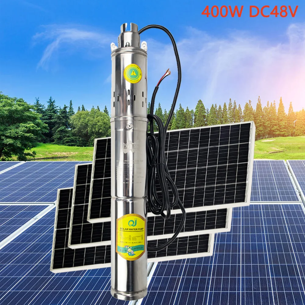 

400W Solar DC48V Brushless Water Pump With Built In Controller Solar PV Deep Well Submersible Pump for Agriculture Irrigation