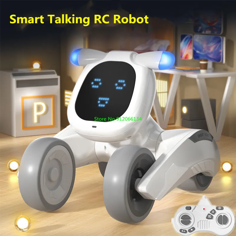 Voice Conversation Electronic Pet RC Robot Dog Early Education Toy 2.4G Touch Sensing Auto DEMO Sing Dancing Remote Control Dog