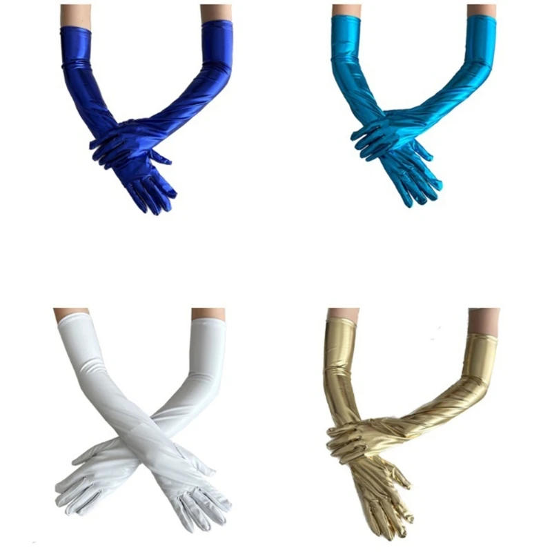 Nightclub Metallic Gloves Party Christmas Full Finger Gloves for Concert