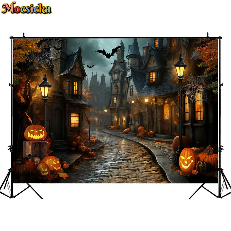 할로윈 배경 사진 소품, 가을 호박, 추수감사절 포토콜, 아이 생일 파티 장식 배너 배경 사진 스튜디오