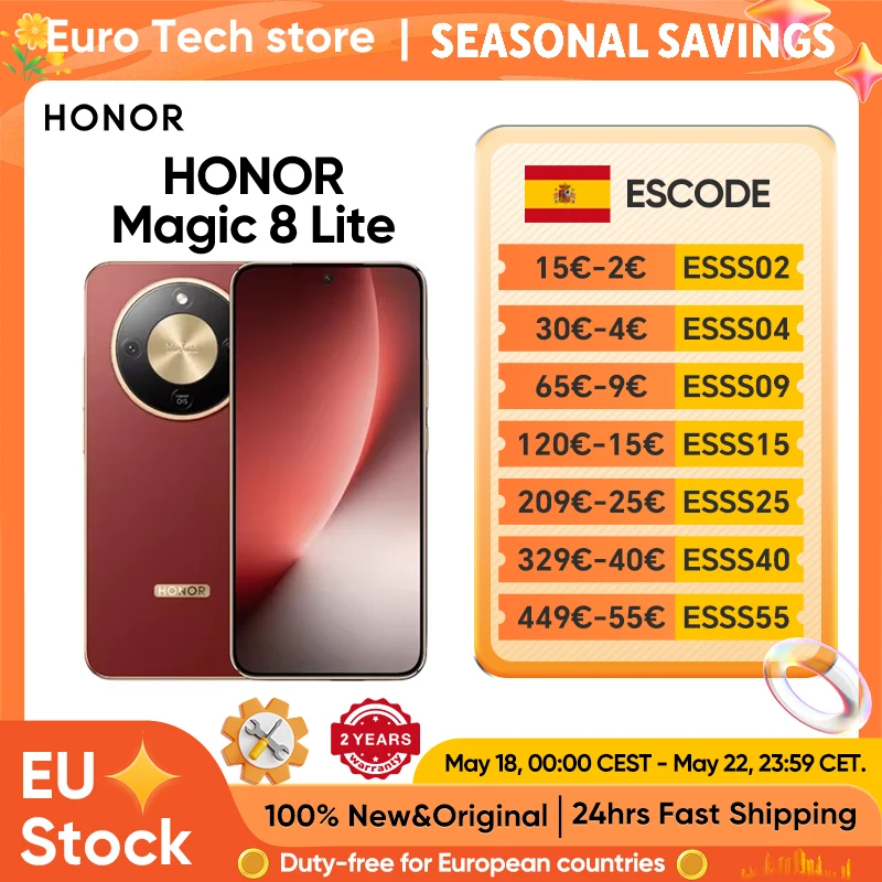 HONOR Magic 8 Lite Versión EU, Teléfono Inteligente 5G, 108MP OIS AI, eSIM, Resistente a Caídas de 2.5m, Resistente al… — oferta en AliExpress
