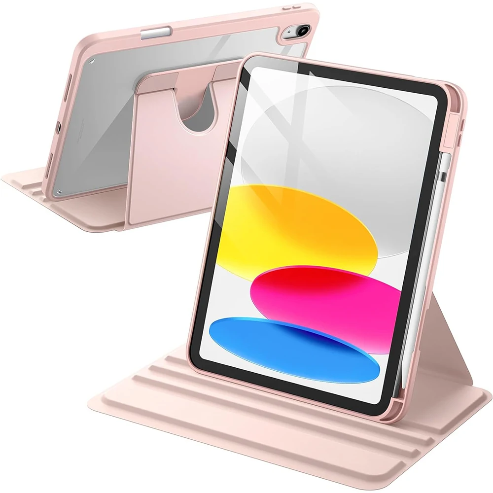 360 °   Вращающийся чехол для планшетов iPad 2024 Air 11 M2 M3 M4 Pro 11 Air 4 5 10.9 8 9-го поколения 10.2 10-го поколения Pro 11 Pro 12.9 Mini 6