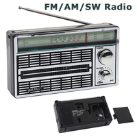 Portable Full Band Radio Retro FM/AM/SW Radios Receiver with 52mm Dynamic Speaker DSP IC Chip USB Charging&Battery Power Supply