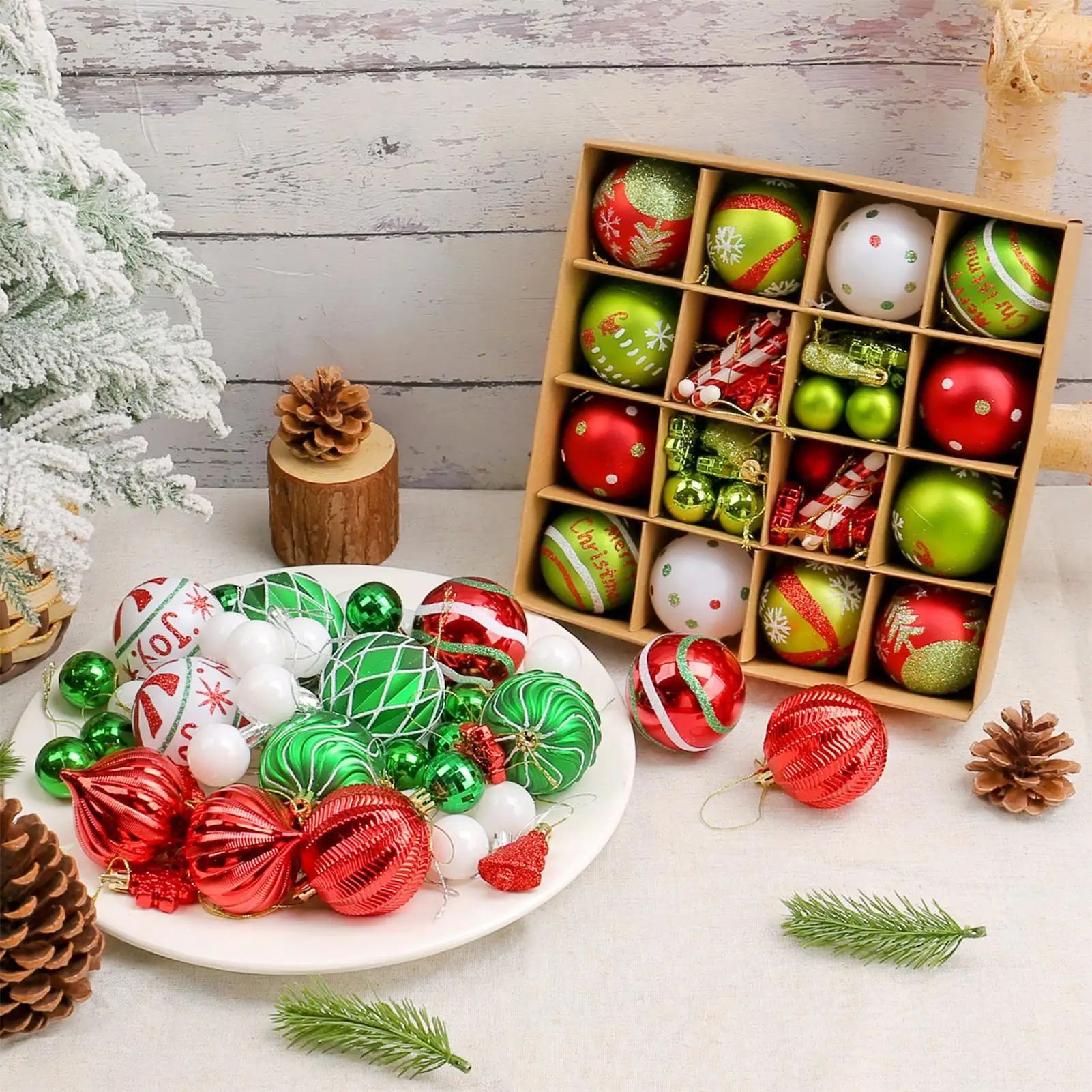 

Shatterproof Christmas Ball Set Christmas tree pendant New Year Santa Home Decorations Christmas Tree DIY Decorative Ornaments