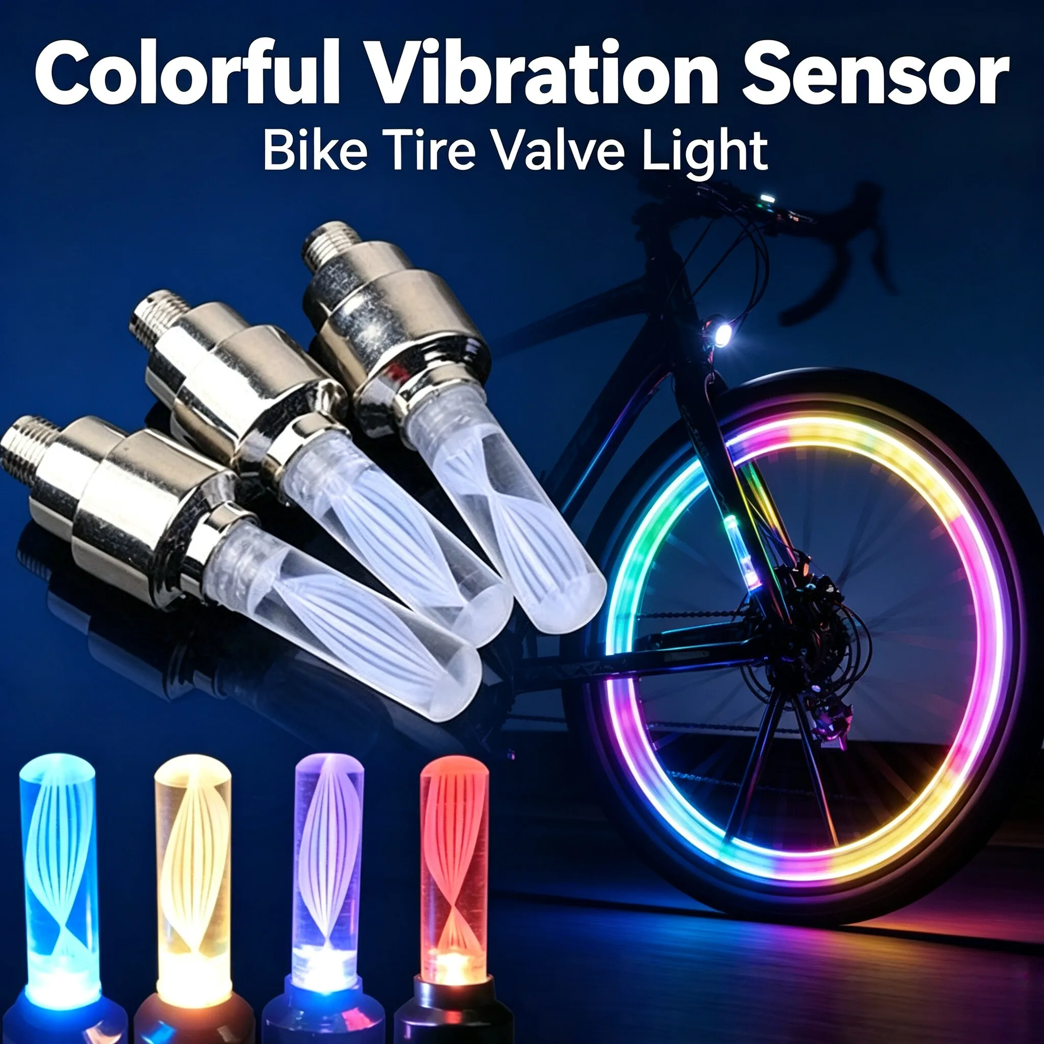 2/4Pcs New Hot Valve Caps Bike Tyre Wheel Night Light Car Tire Tire Lamp Bike Decoration Bicycle Accessories LED Light