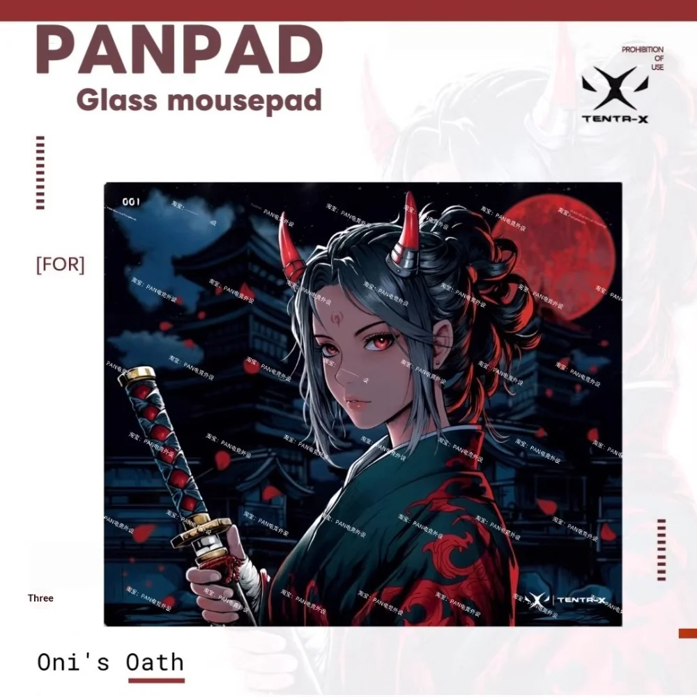 PAN Esports Oni's Oath Replicated FPS Glass Mousepad Smooth Speed Mouse Pad Covering Primer For APEX Valorant Pc Accessories
