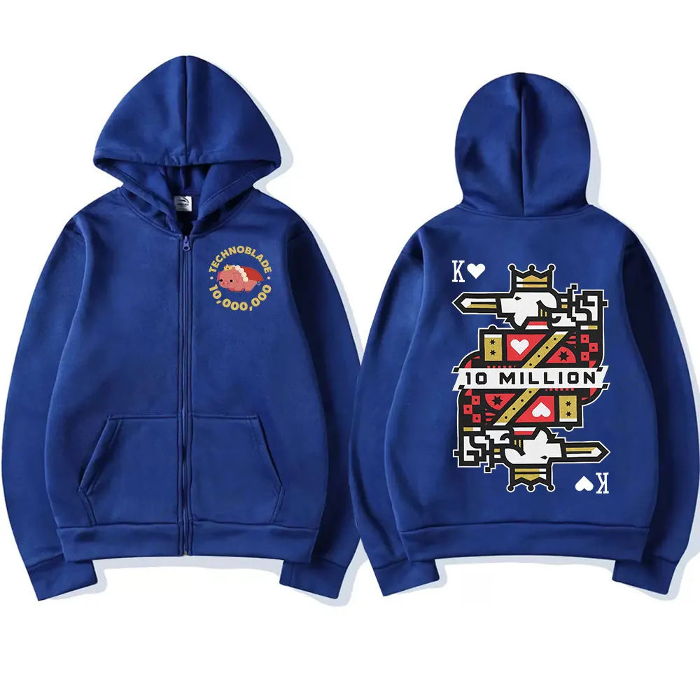 トップス TechnoBlake Technoblade Merch Print Zipper Hoodies Sweatshirts Harajuku Men