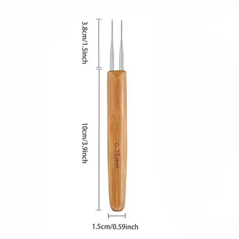 Bambusové háčkovací jehlice, sada háčků 0,5 mm/0,75 mm, háčky na dredy a copy, pletací nástroj 10 nejlepší prodej háčkované jehlové dredy - №1