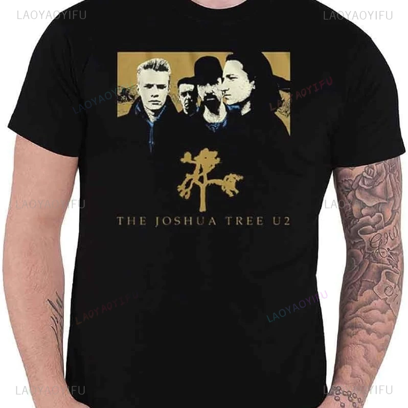 U2 Joshua Tree Unisex T Shirt 80s Boyfriend Style Retro Rock Band Album Casual Tee Vintage Music Fan Daily Wear