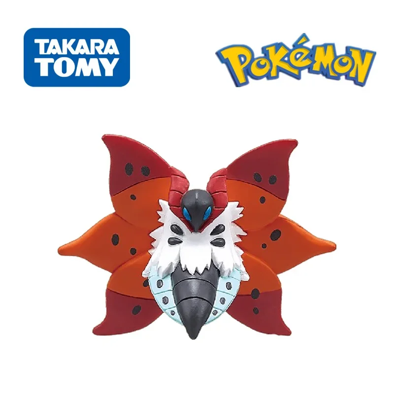 TAKARA TOMY Pokemon Volcarona Anime Miniature Model Desktop Decoration Collection Ornaments Children's Toys Birthday Gift