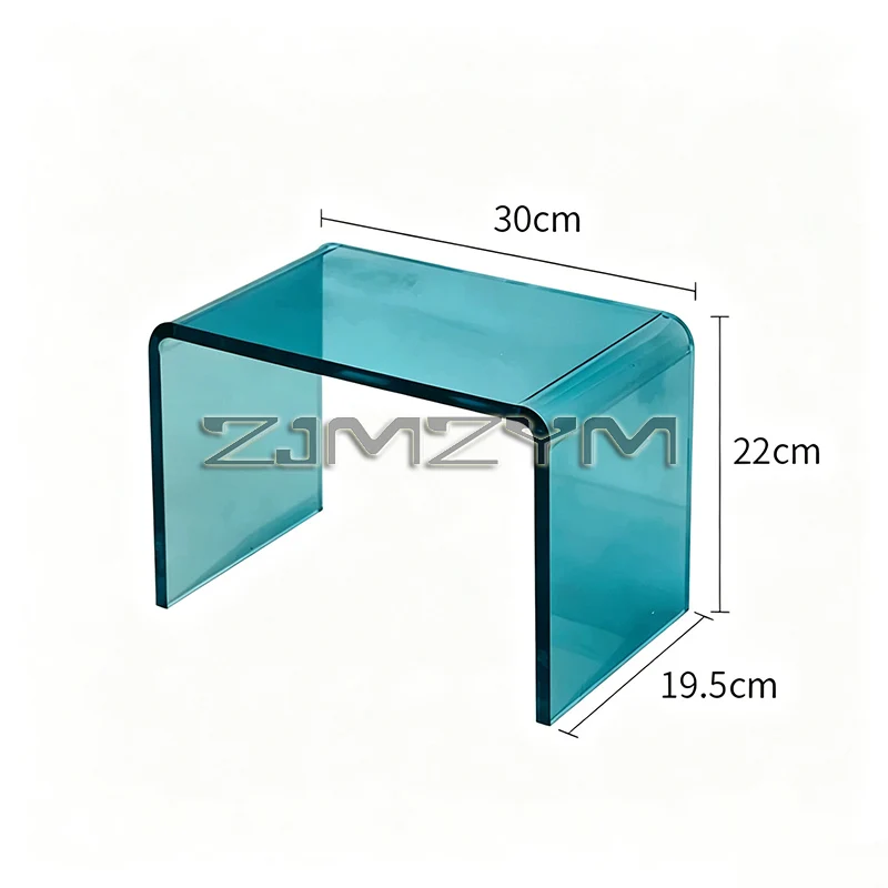 Modern Simple U-Shape Translucent Acrylic Low Footrest Shoe-Changing Stool Shower Bench and Foot Stool for Home Furniture