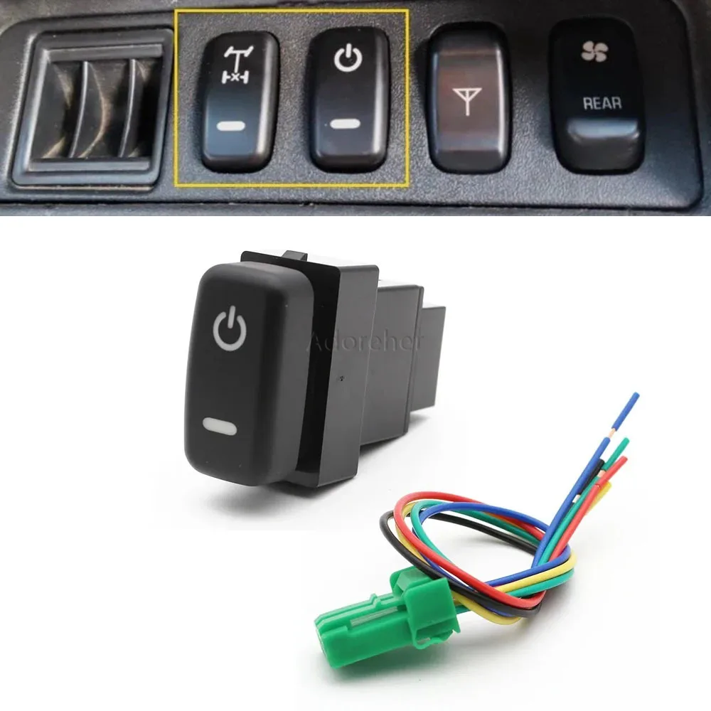 For Mitsubishi Outlander Pajero V73 V93 V97 Lancer EX Car Power on Off Switch Button with Connection Wire