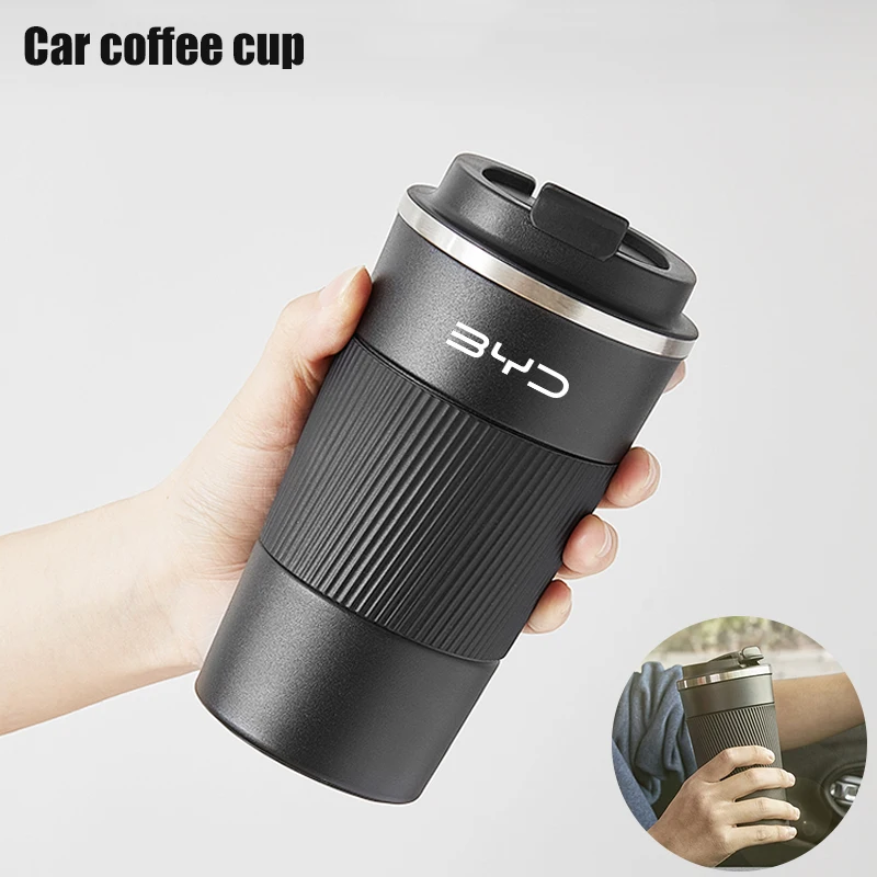 510ml Stainless Steel Coffee Cup Thermal Mug For BYD Atto 3 Act 3 Tang F3 E6 Dmi Yuan Song plus EV 2023 2024 Car Accessories