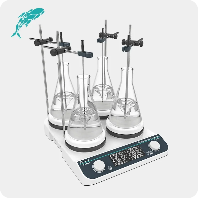 

Магнитная мешалка с подогревом и регулировкой температуры HHMS-4Max, многопозиционная, премиум-класса, модель 2026 года