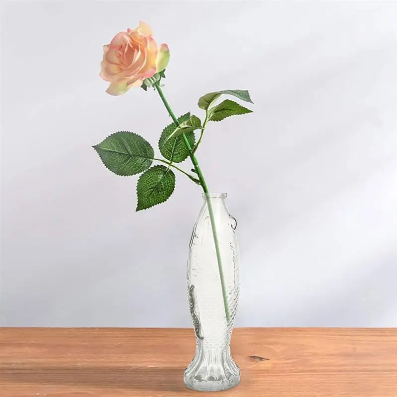 Vase Glass Flower Fish Vases Centerpiece Table Plant Floral Holder Decorative Pot Wedding Crystal Bud Shaped Container Bottles