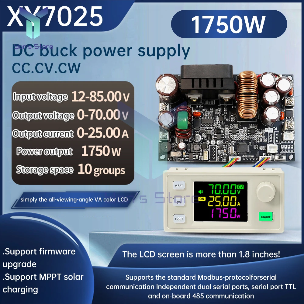 XY7025 CNC 조정 가능한 직접 전류 안정화 전압 전원 공급 장치 베이스 플레이트 일정 전압 및 Cur 임대 스텝 다운 모듈
