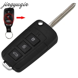 jingyuqin 3+1 przycisk zmodyfikowany składany kluczyk zdalnego sterowania dla Kia dla Hyundai Elantra Sonata Genesis etui na kluczyk samochodowy Fob Cover