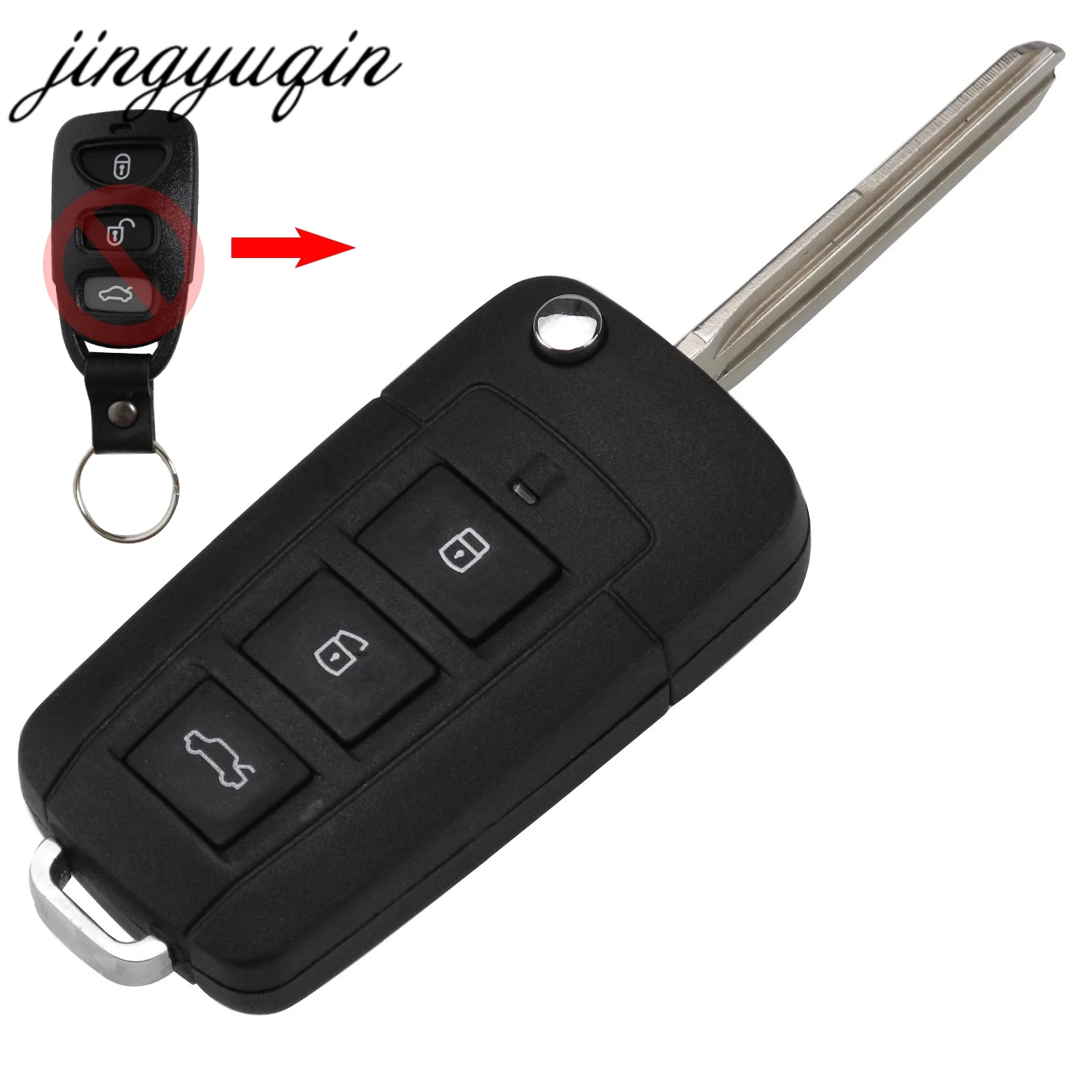 jingyuqin 3/4 Button Modified Foldable Remote Key Shell For Kia for Hyundai Elantra Sonata Genesis Car Key Case Fob HYN10 HYN14R