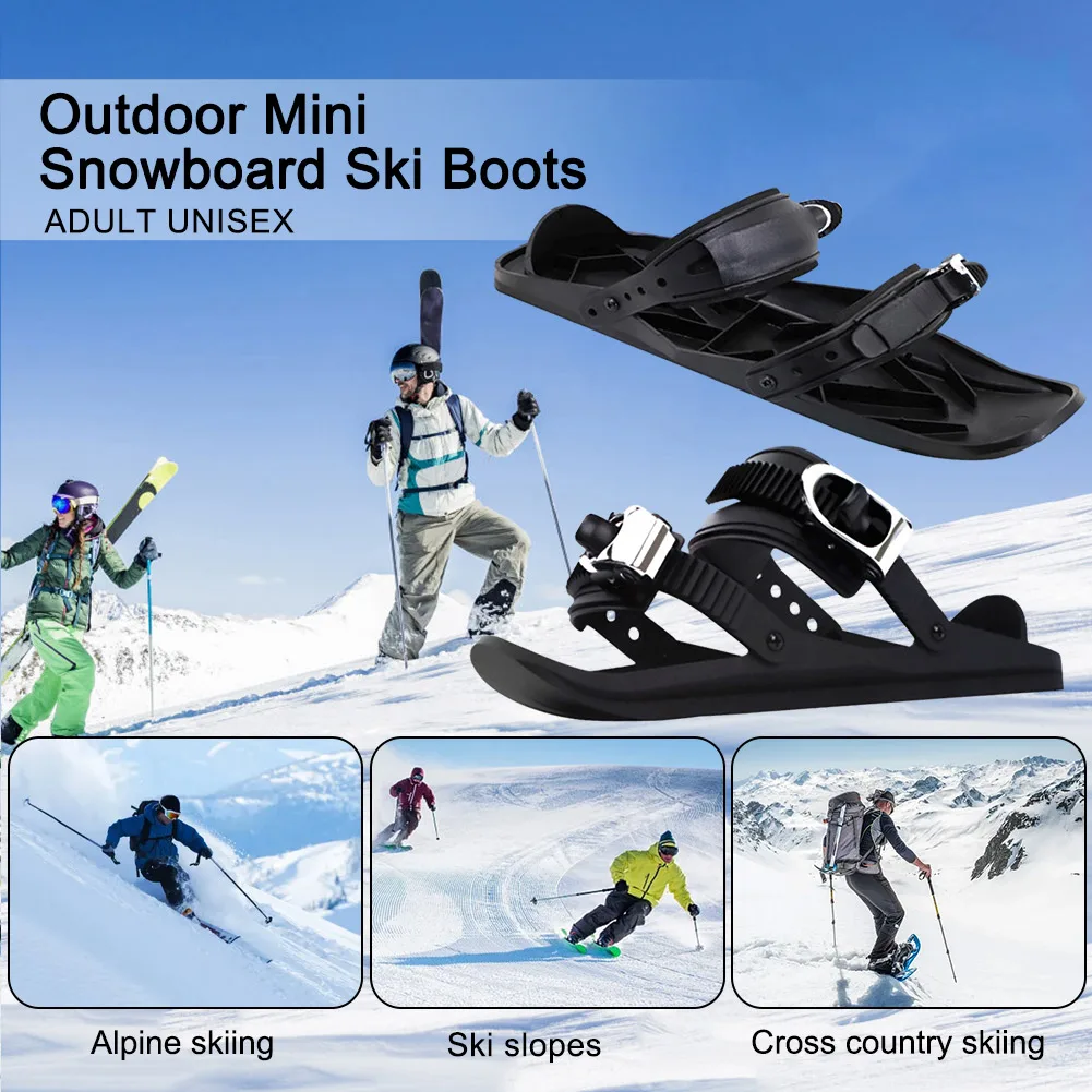 

Mini Short Ski Skates Short Mini Skating Ski Shoes Adjuatable Short Snow Skateboard Fit Into Your Backpack