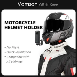 Vamson for Gopro Hero 11 10 9 8 Head Mount Helmet Bracket for Insta360 One X3 with Windproof Foam Cover Motorcycle Accessories