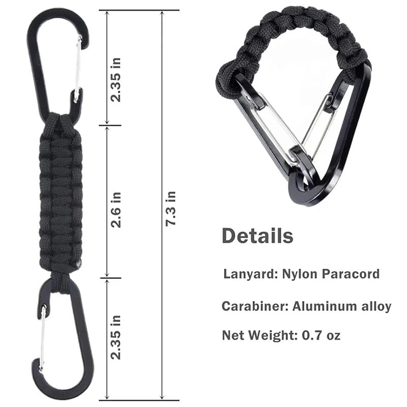 Heavy Duty Lanyard Keychain  Quick Release Key Clip  Military Woven 550 Paracord Clip Water Bottle Key Backpack Tool Pendant