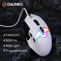 DAREU A980 Wired Gaming Mouse 8KHz 26000 DPI PAW3395 RGB Optical Sensor Ergonomic Programmable Mice for PC Laptop Gamer