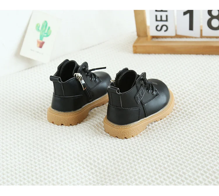 Neue Frühling/Herbst Baby Stiefel Leder Britischen Stil Jungen Mode Stiefel Gummi Sohle Zip Seite Kleinkind Mädchen Stiefeletten 15-25 – Detail 19