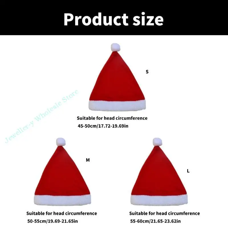 R7uf Kids Caps Christmas Babbo Natale con brim bianco per festa Natale Capodanno