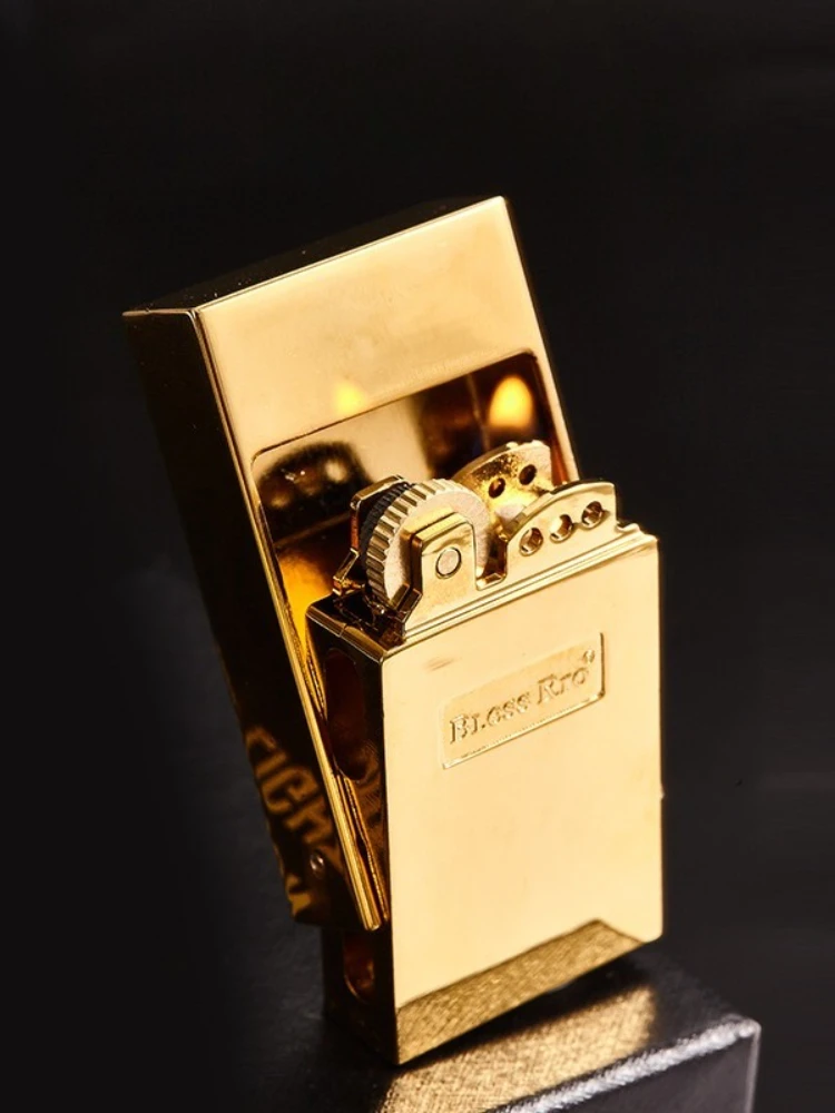 Briquet à essence pour tiroir rétro en métal fait à la main, briquet à huile pour tiroir Vintage, briquet à meule personnalisé, Gadgets pour hommes