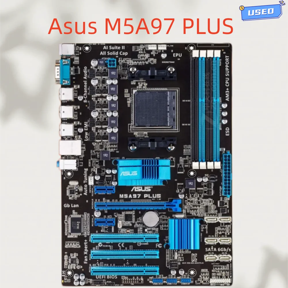 ASUS M5A97 PLUS motherboard, AM3+ interface, supports AMD series CPU, four-channel DDR3 memory